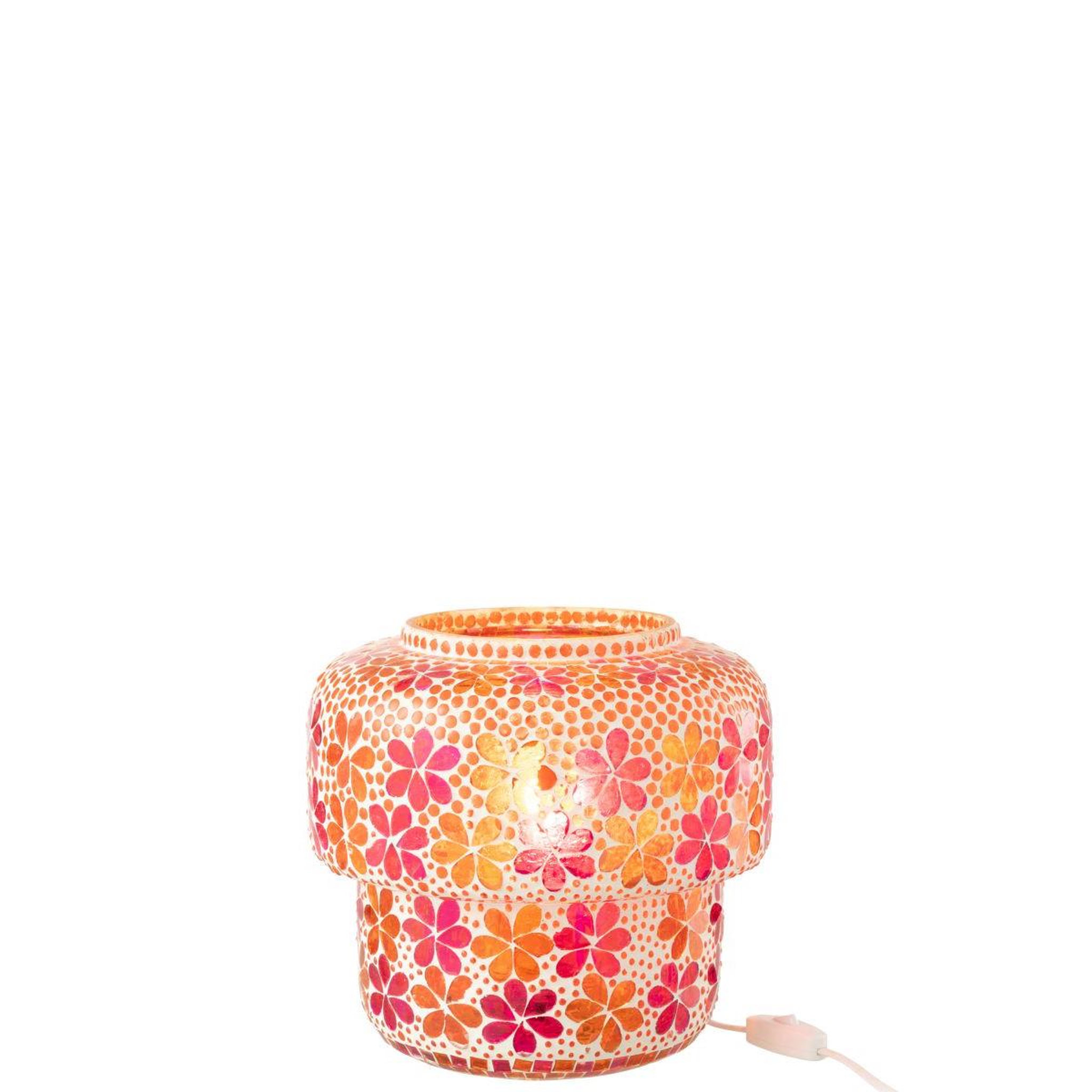 Voir la diapositive 2 : J-LINE Lampe à poser mosaïque  ruthie  26cm rose & orange