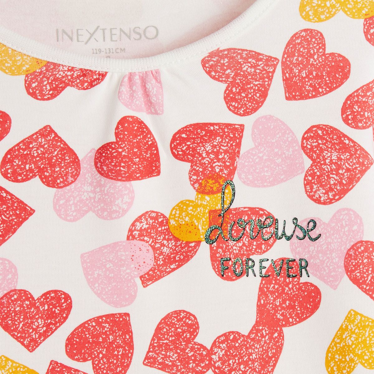 INEXTENSO Ensemble pyjama c&oelig;urs coton bio fille