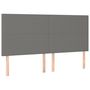 Voir la diapositive 4 : VIDAXL Tete de lit a LED Gris fonce 200x5x118/128 cm Tissu