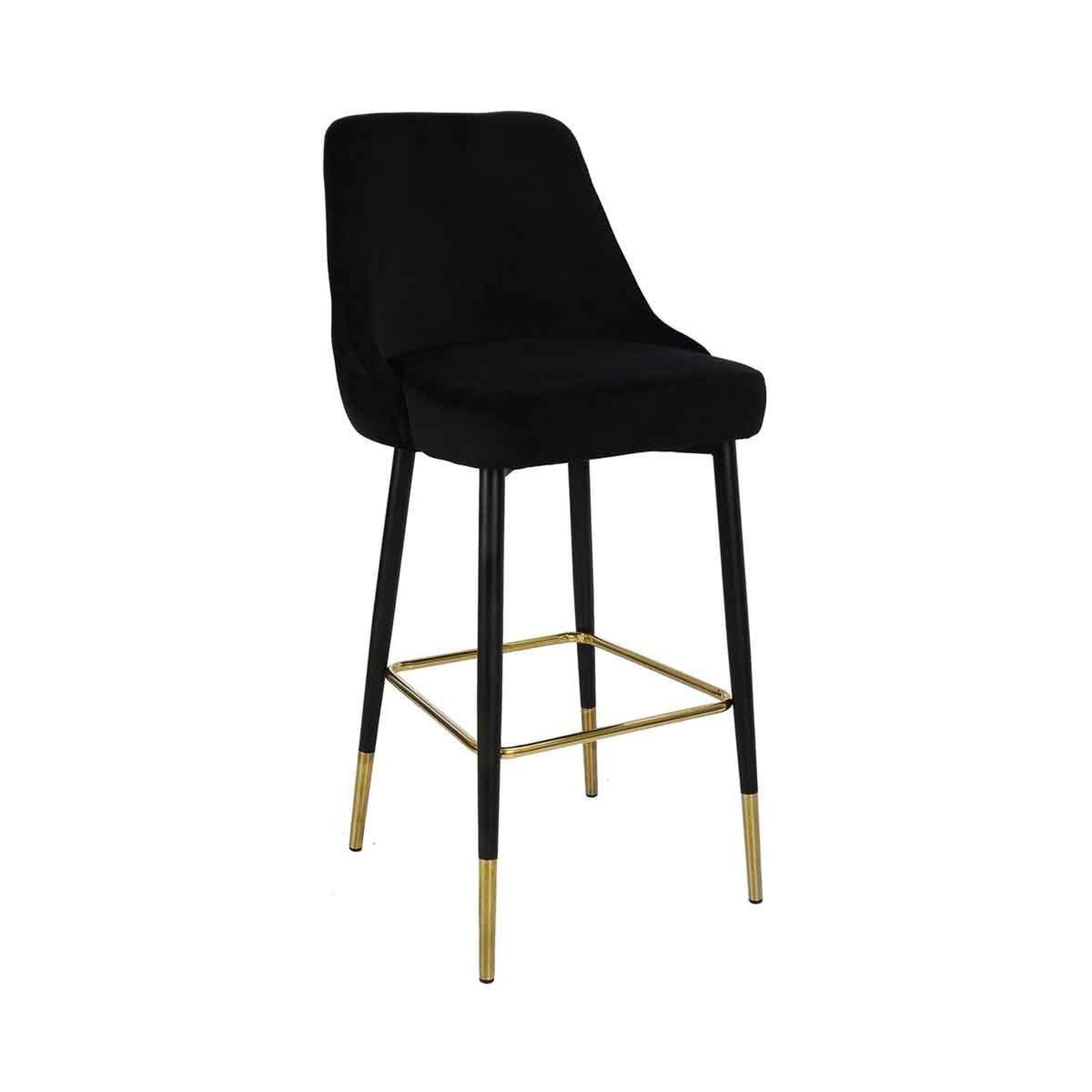 Paris Prix Tabouret de Bar Velours Design  Mojo  110cm Noir