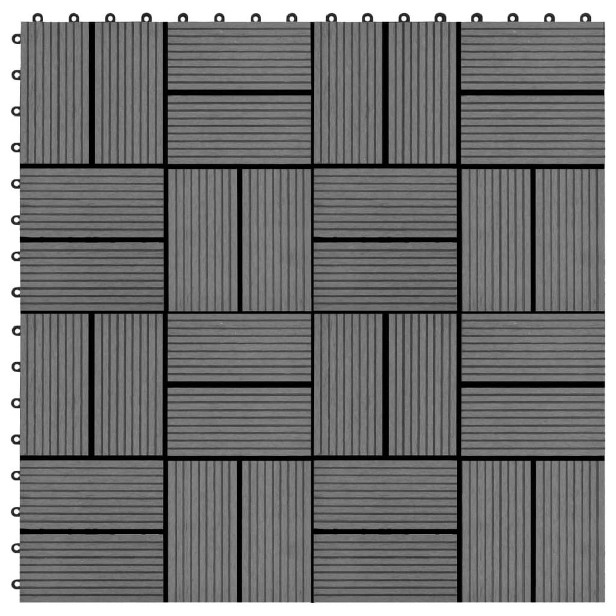VIDAXL Carreaux de terrasse 22 pcs 30 x 30 cm 2 m^2 WPC Gris