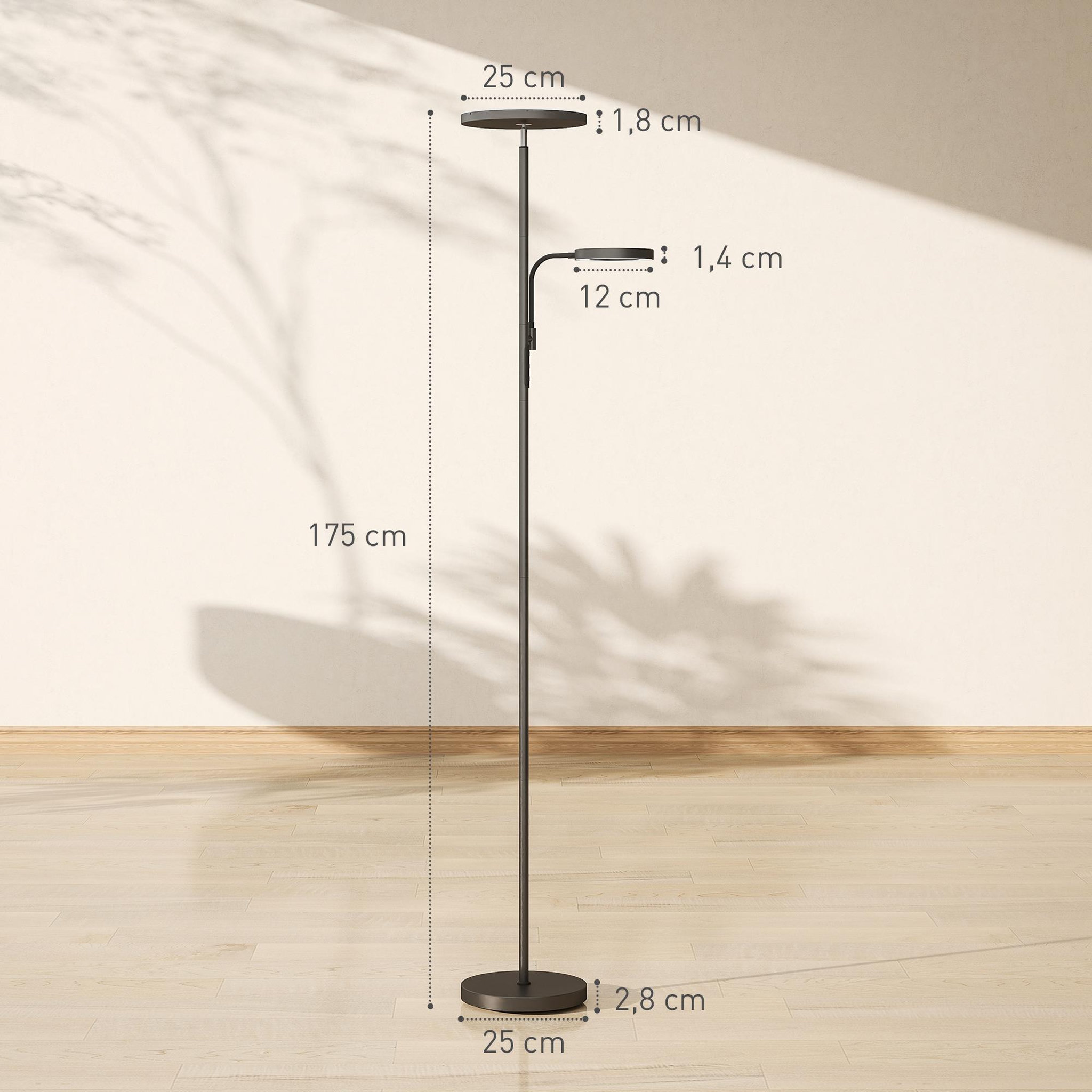 Voir la diapositive 3 : HOMCOM Lampadaire led 42w dimmable 2700k-6500k 4 couleurs variation continue 4 modes scène télécommande noir