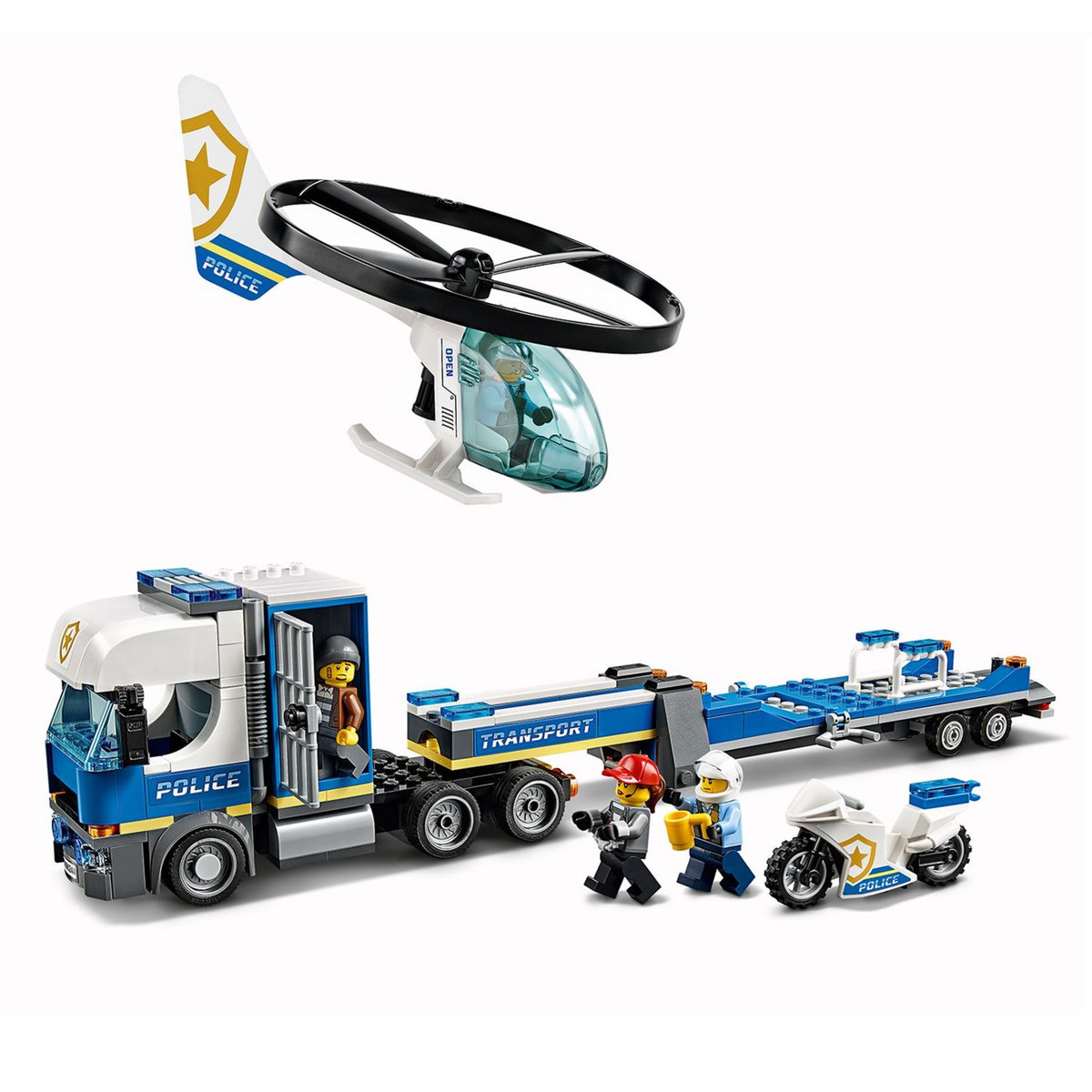 LEGO City 60244- Le Transport de l'Hélicoptère de la Police