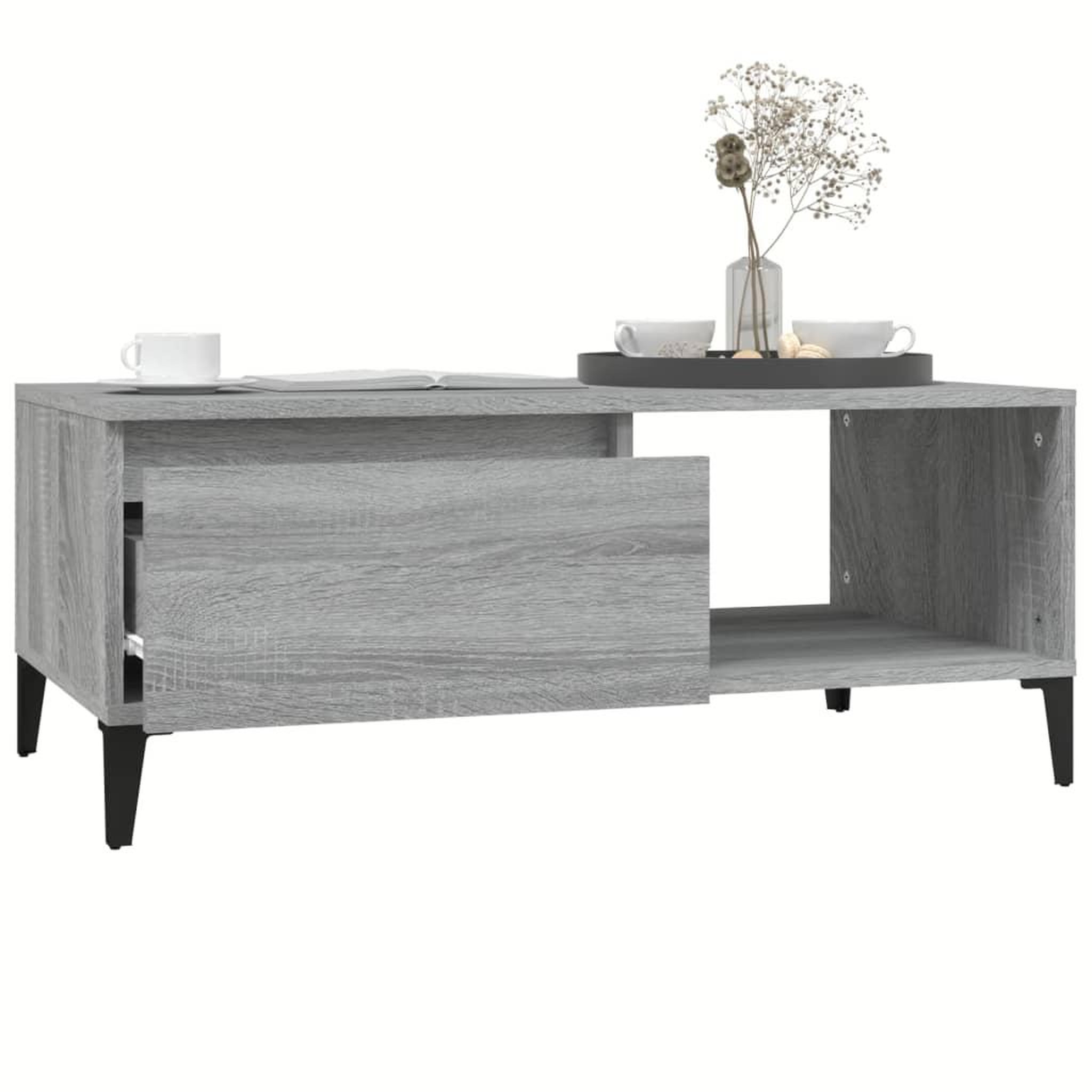Voir la diapositive 4 : VIDAXL Table basse Sonoma gris 90x50x36,5 cm Bois d'ingenierie