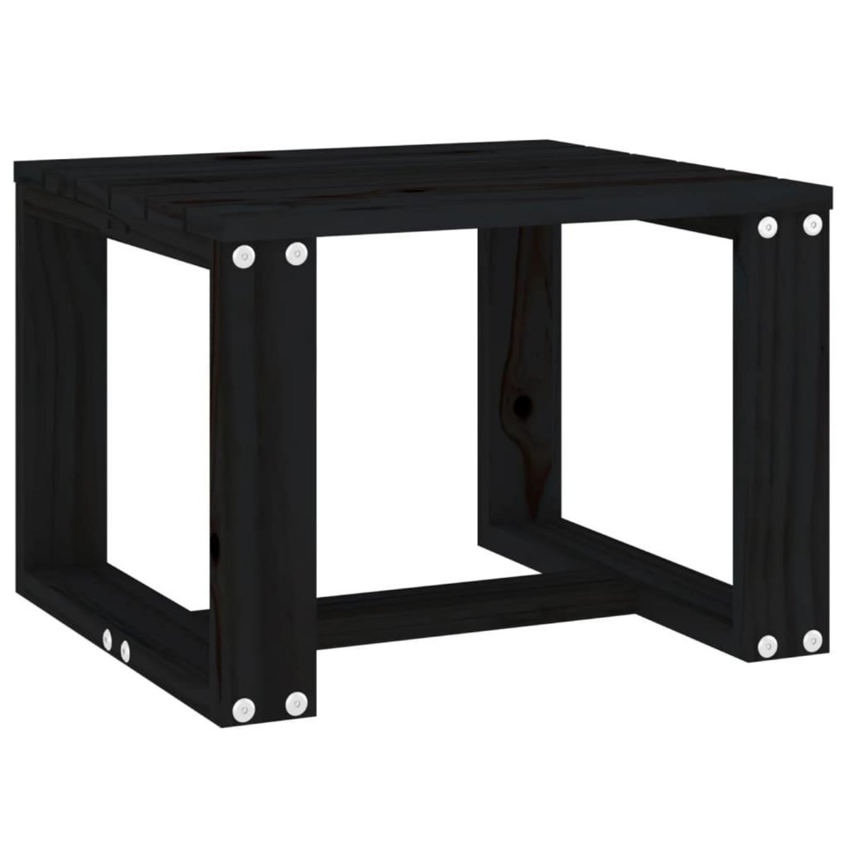 VIDAXL Table d'appoint de jardin noir 40x38x28,5 cm bois massif de pin