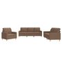 Voir la diapositive 2 : VIDAXL Ensemble de canapes 3 pcs avec coussins Marron Tissu