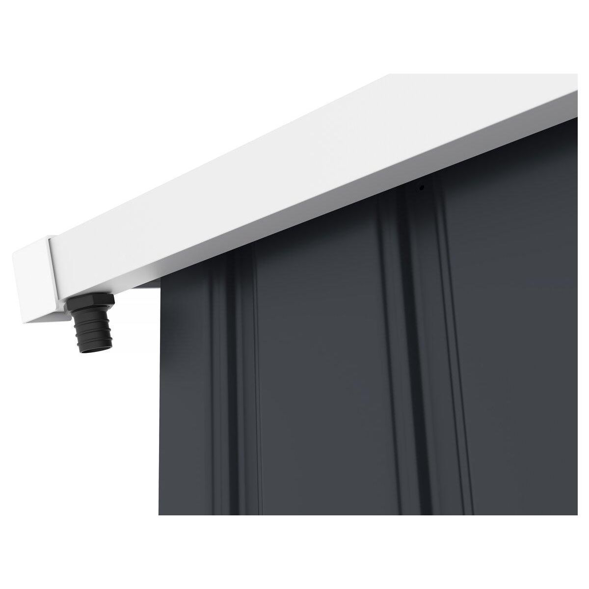 Habitat et Jardin Abri de jardin métal -  Vegas  - 8,83 m² avec gouttière et récupérateur d'eau - Gris