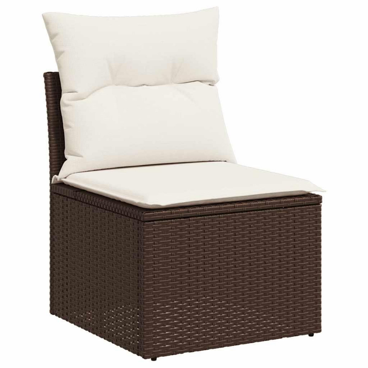 VIDAXL Salon de jardin et coussins 11 pcs marron resine tressee