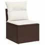 Voir la diapositive 4 : VIDAXL Salon de jardin et coussins 11 pcs marron resine tressee