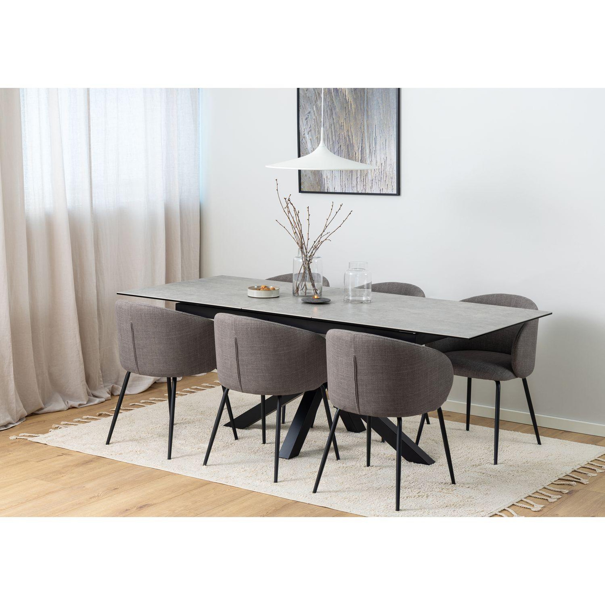 Voir la diapositive 6 : TOILINUX Lot de 2 chaises en tissu avec accoudoirs sören