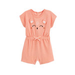 Petit Béguin Combishort bébé en éponge Honfleur. Coloris disponibles : Rose