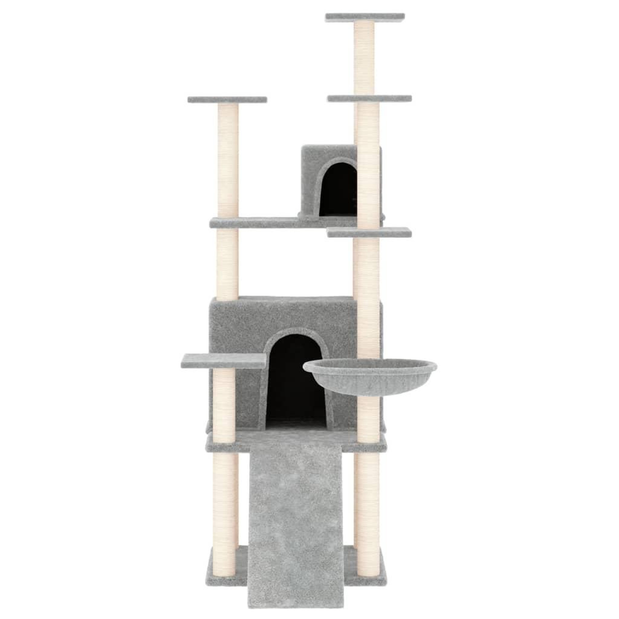 Voir la diapositive 3 : VIDAXL Arbre a chat avec griffoirs en sisal Gris clair 154 cm