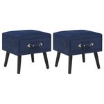 VIDAXL Tables de chevet 2 pcs Bleu 40x35x40 cm Velours