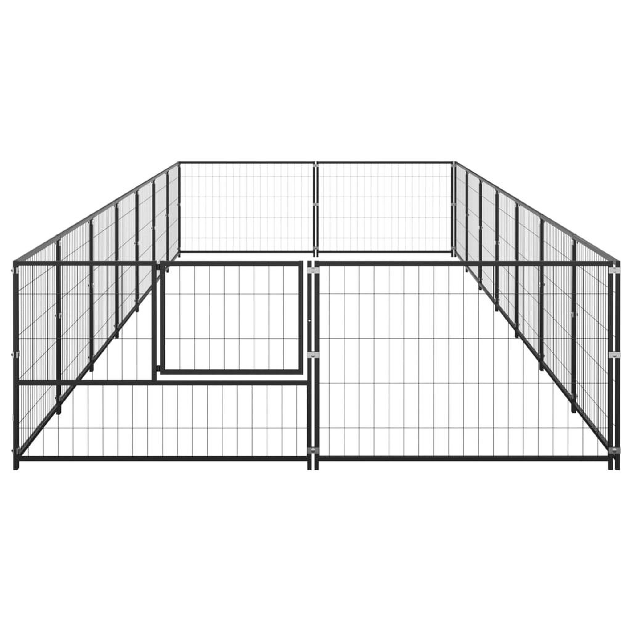 Voir la diapositive 3 : VIDAXL Chenil Noir 14 m² Acier