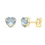 Voir la diapositive 1 : L'ATELIER D'AZUR Boucles d'Oreilles Or 18 Carats 750/000 - Zirconiums Topaze Bleue