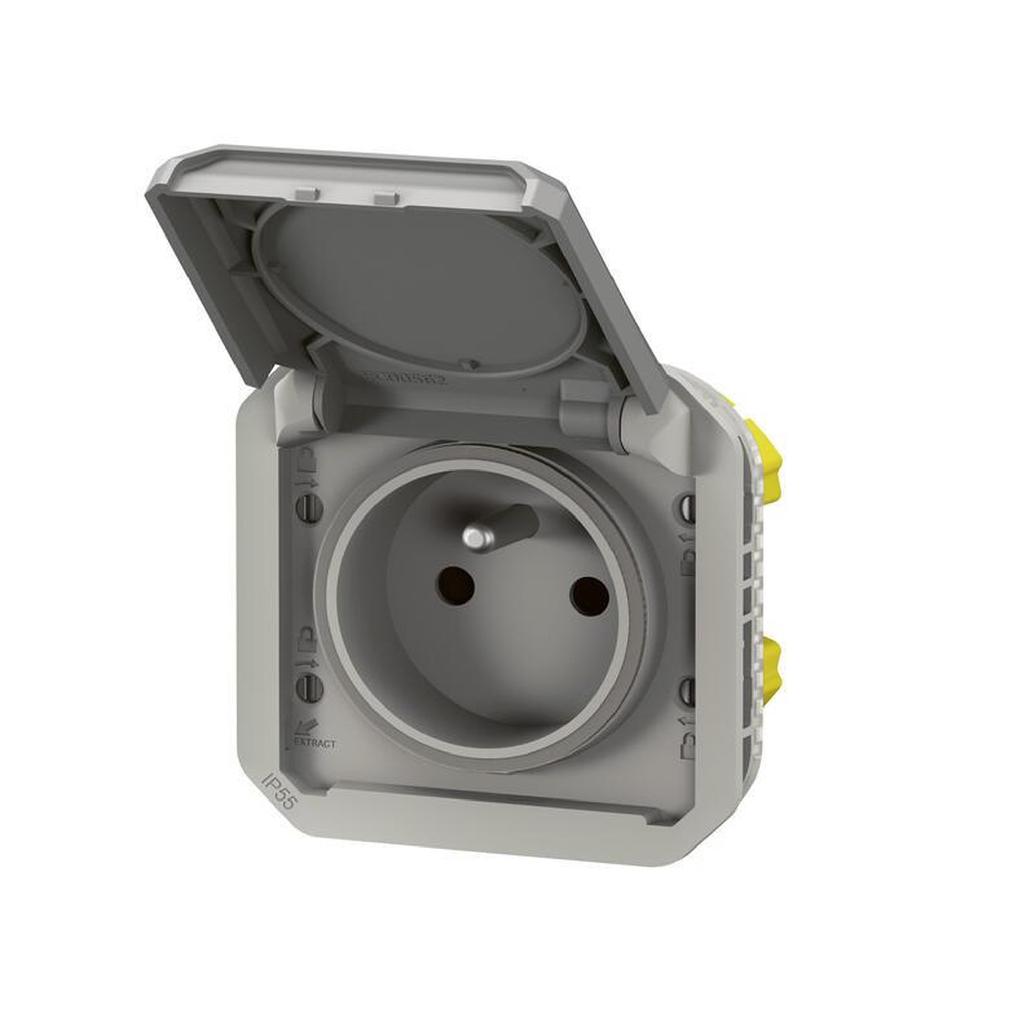 Voir la diapositive 3 : Legrand Prise de courant 2P+T étanche PLEXO 16A 250V avec enjoliveur finition gris (boîte de 10) LEGRAND 069551L