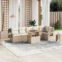 Voir la diapositive 1 : VIDAXL Salon de jardin avec coussins 7 pcs beige resine tressee