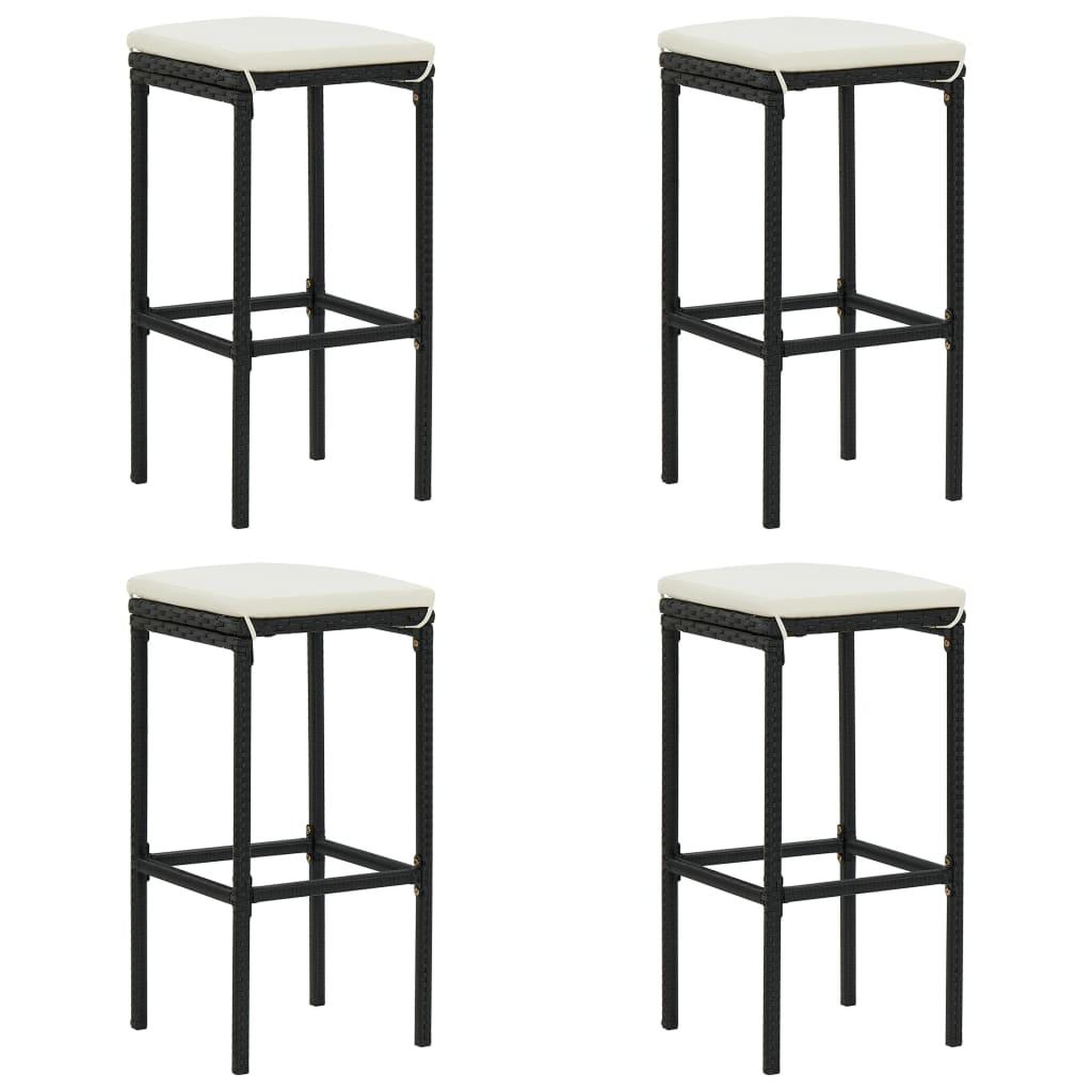 Voir la diapositive 5 : VIDAXL Ensemble de bar de jardin 5 pcs et coussins Resine tressee Noir