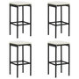 Voir la diapositive 5 : VIDAXL Ensemble de bar de jardin 5 pcs et coussins Resine tressee Noir