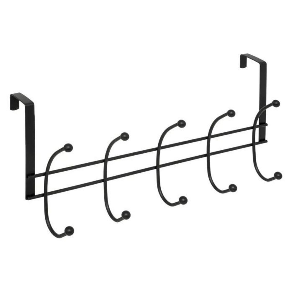 FIVE Patère de Porte en Métal  10 têtes  42cm Noir