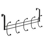 FIVE Patère de Porte en Métal  10 têtes  42cm Noir