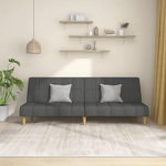 VIDAXL Canape-lit a 2 places gris fonce tissu