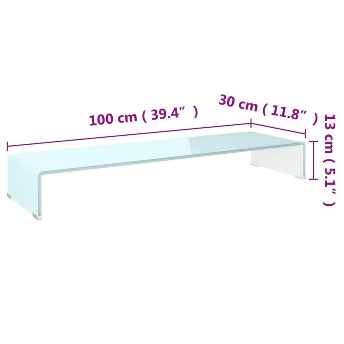 VIDAXL Meuble TV/Support pour moniteur 100x30x13 cm verre vert