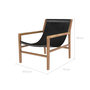 Voir la diapositive 4 : Rendez vous déco Fauteuil lounge en teck et cuir de vachette noir-Apache