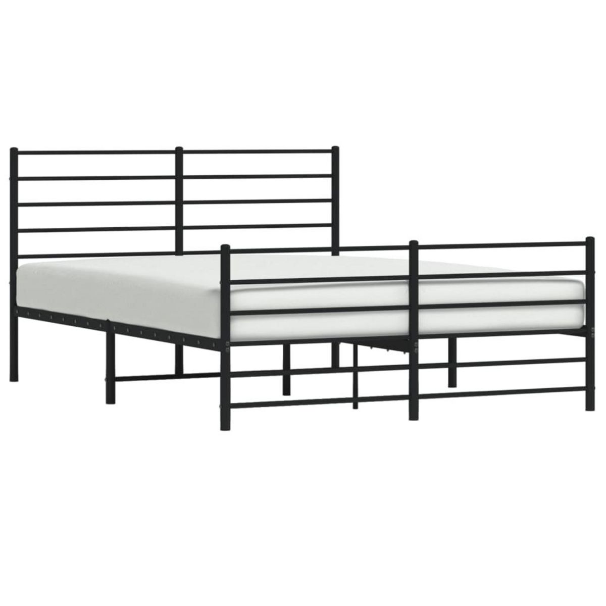VIDAXL Cadre de lit metal sans matelas avec pied de lit noir 140x190cm