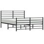 Voir la diapositive 5 : VIDAXL Cadre de lit metal sans matelas avec pied de lit noir 140x190cm