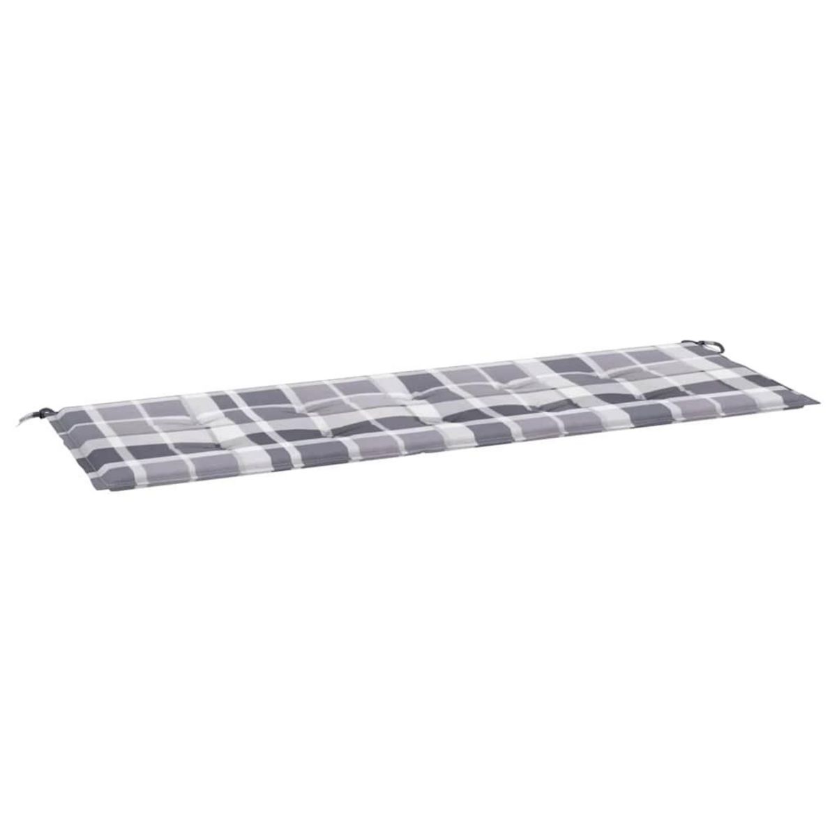 VIDAXL Coussin de banc de jardin motif a carreaux gris 150x50x3 cm