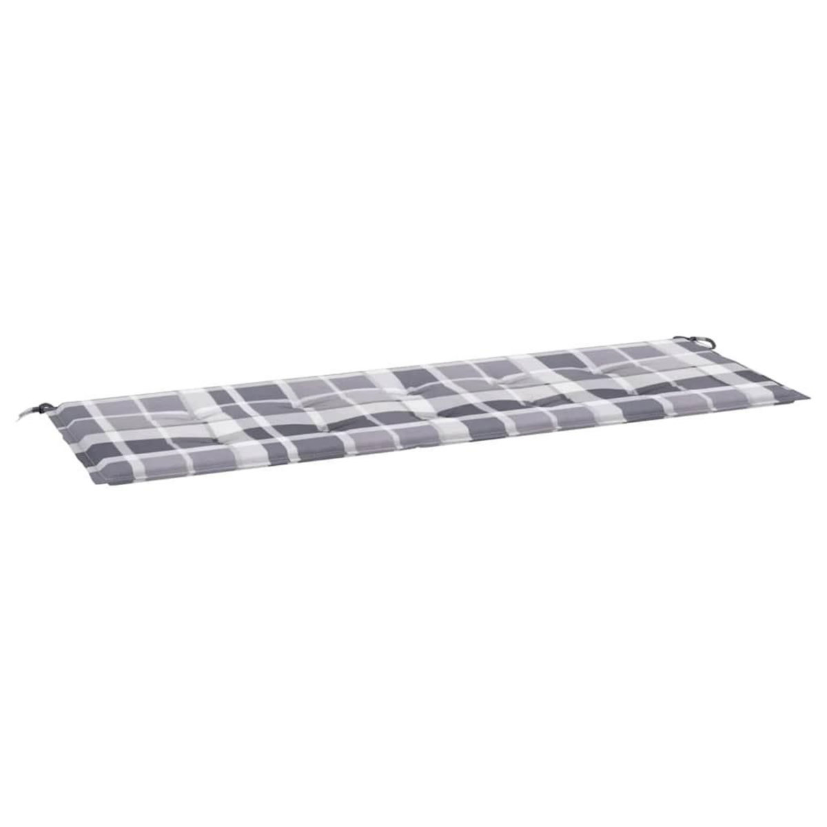 VIDAXL Coussin de banc de jardin motif a carreaux gris 150x50x3 cm