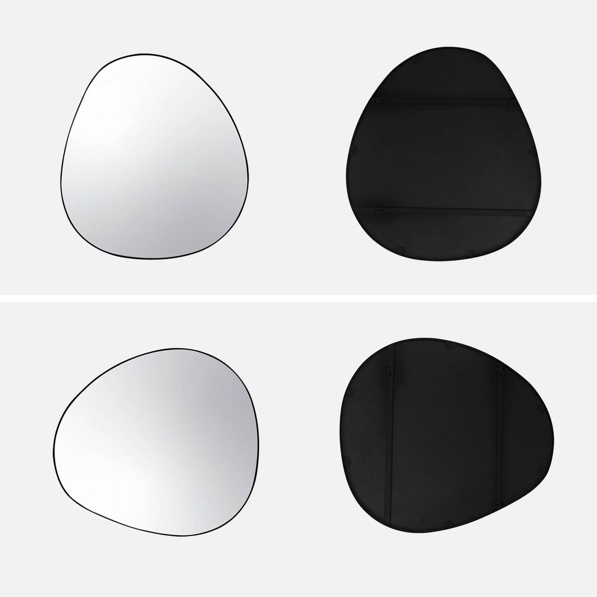 SWEEEK Miroir organique en métal noir HARPER