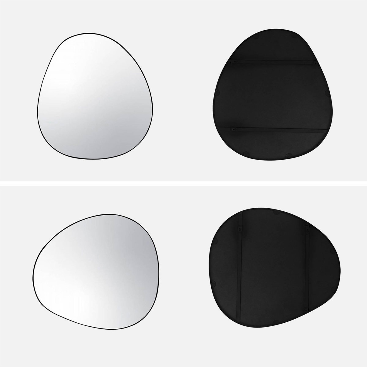 SWEEEK Miroir organique en métal noir HARPER