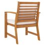 Voir la diapositive 4 : VIDAXL Chaises de jardin lot de 2 et coussin creme Bois acacia massif