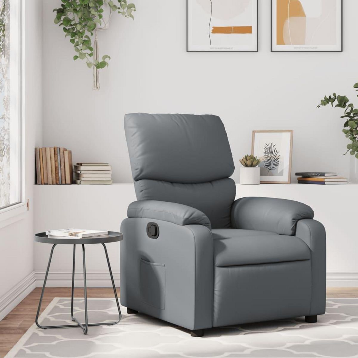 VIDAXL Fauteuil inclinable Gris Similicuir