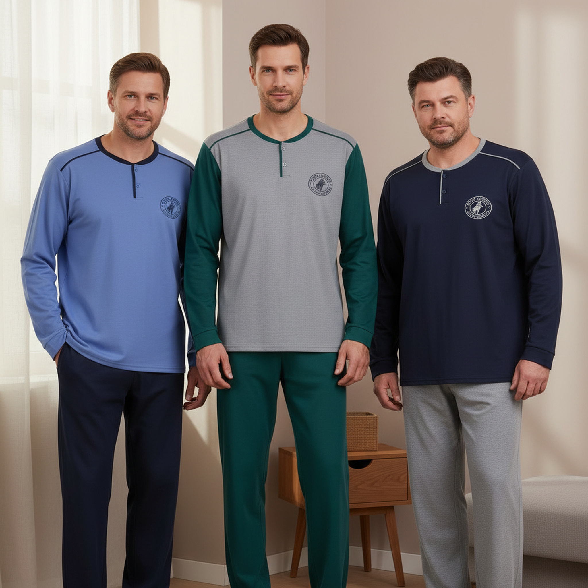 Voir la diapositive 2 : OZABI Ozabi ensemble pyjama homme doublé polaire pack de 3 coloris assortis