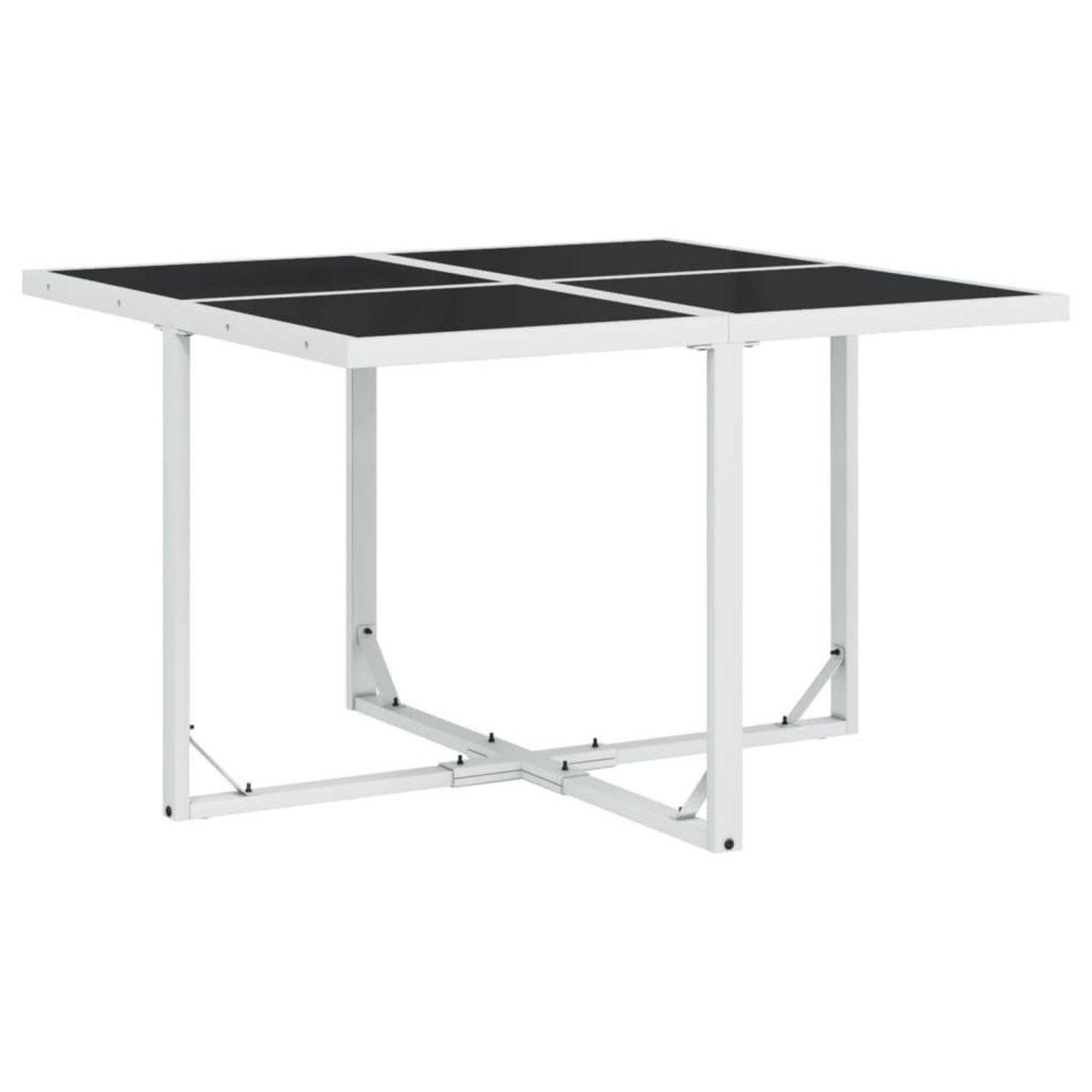 VIDAXL Ensemble a manger de jardin avec coussins 9 pcs blanc textilene