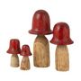 Voir la diapositive 2 : Paris Prix Champignon Déco en Bois  Cloche  32cm Naturel & Rouge