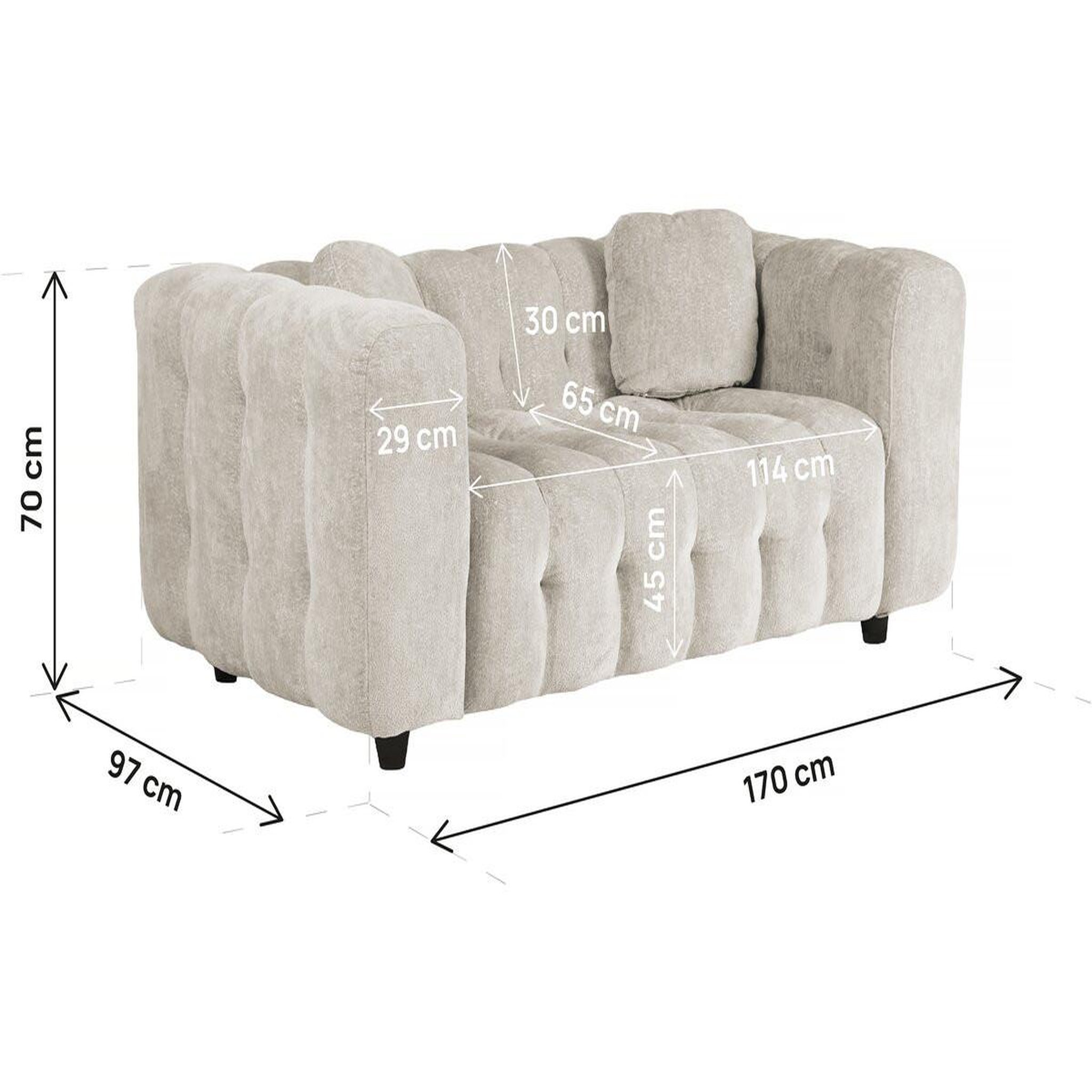 Voir la diapositive 3 : Habitat et Jardin Canapé droit en tissu chenille  vendome  - 2 places - beige