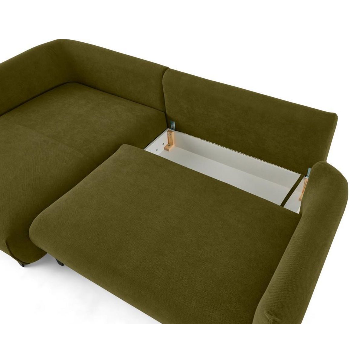 LISA DESIGN Gianni - canapé d'angle gauche 4 places convertible avec coffre en tissu