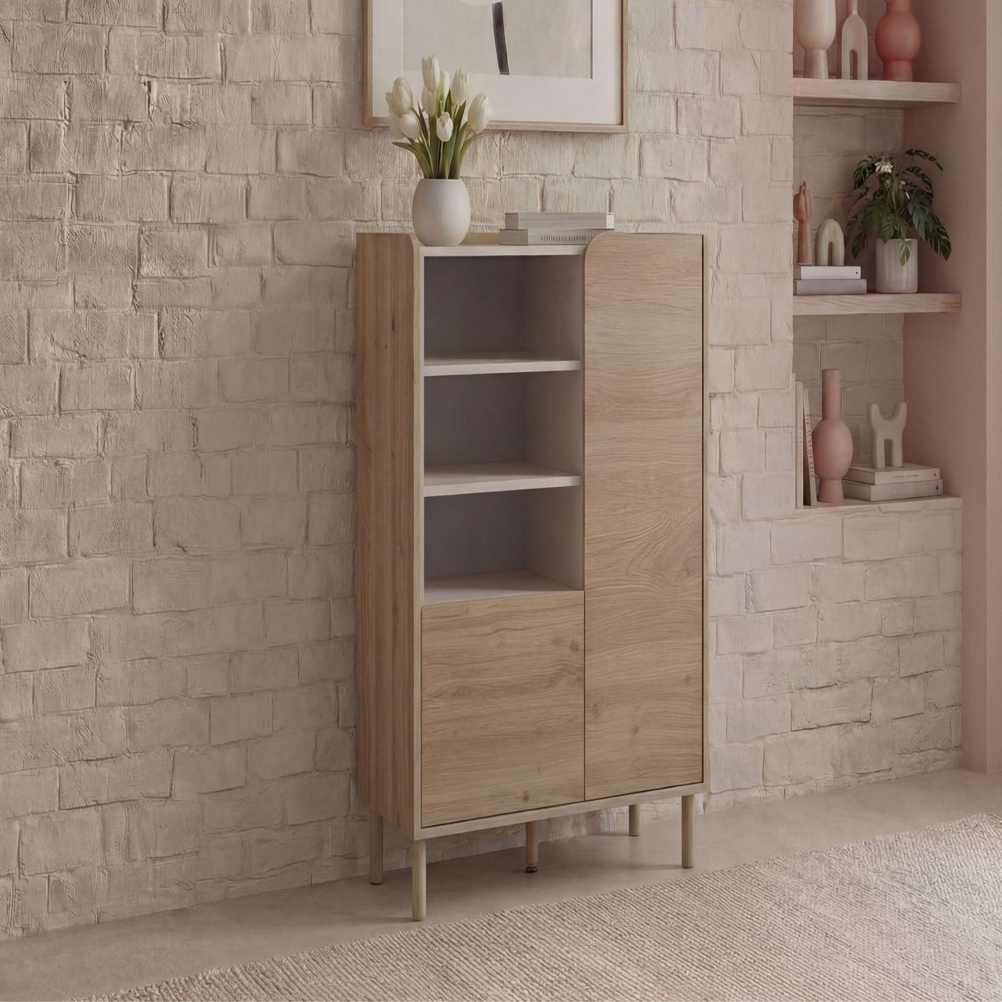 Voir la diapositive 3 : CASANOVA PARIS ISADORA - Commode 2 tiroirs 90cm en mélamine - Chêne clair
