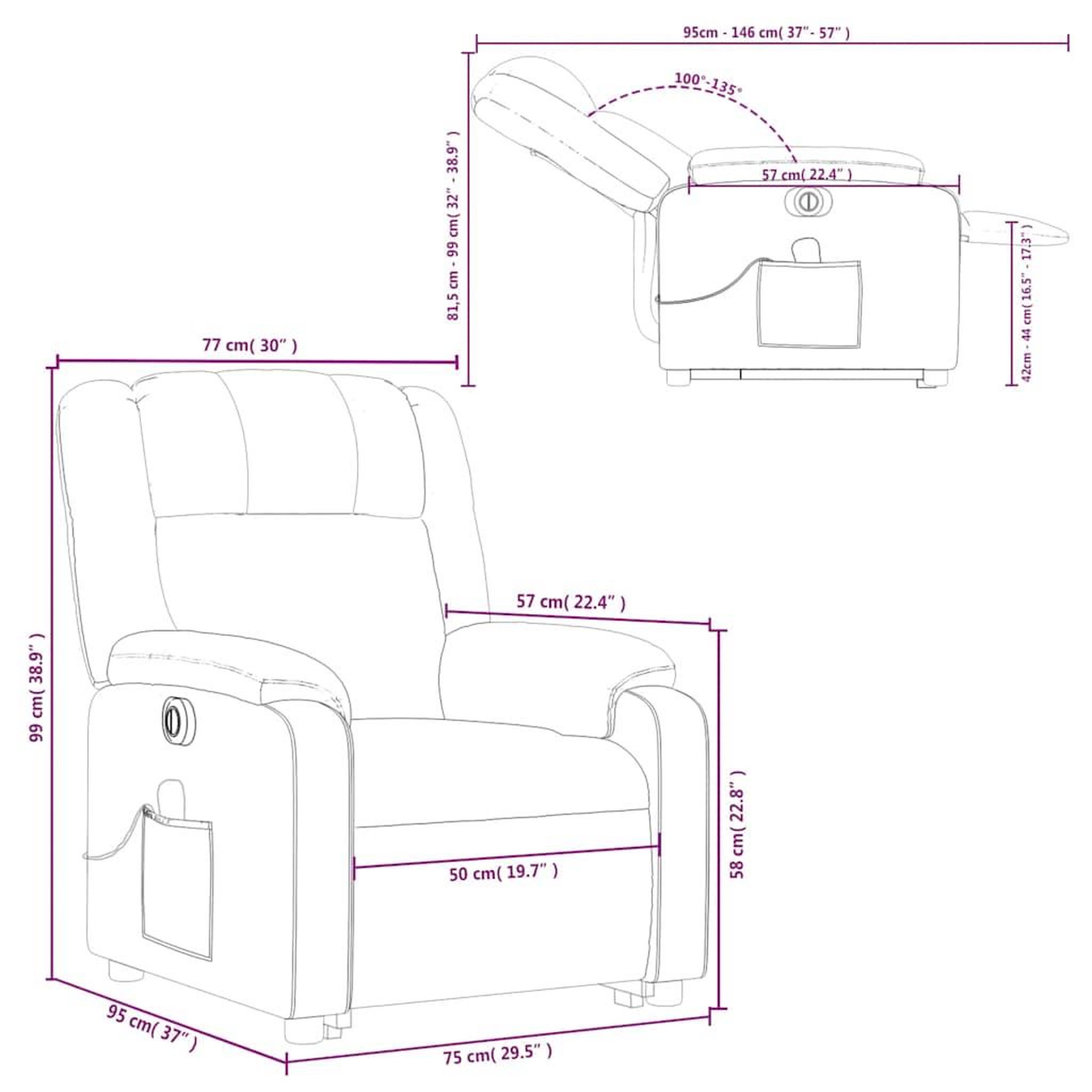 Voir la diapositive 6 : VIDAXL Fauteuil inclinable de massage electrique Noir Tissu