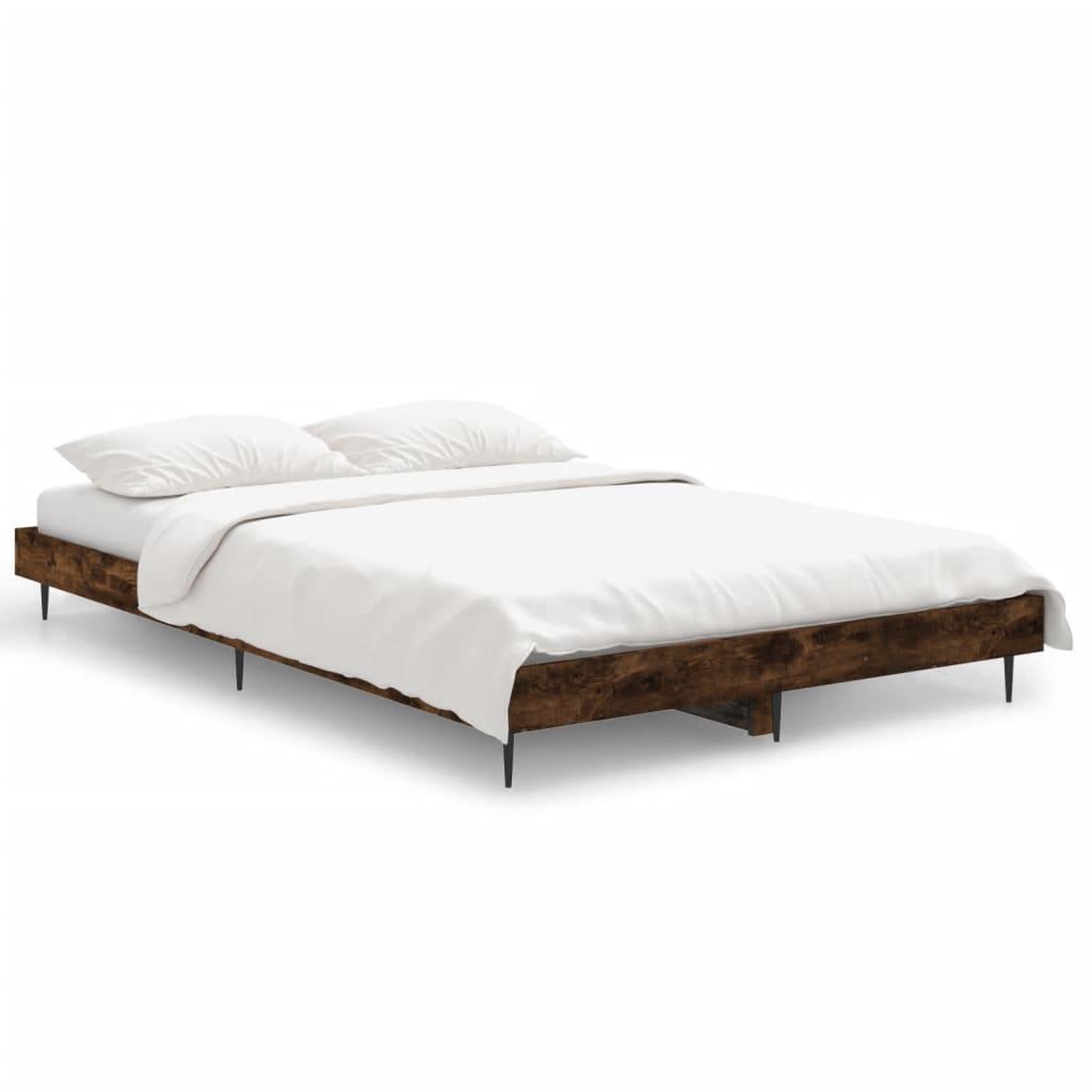 Voir la diapositive 2 : VIDAXL Cadre de lit sans matelas chene fume 120x190 cm bois ingenierie