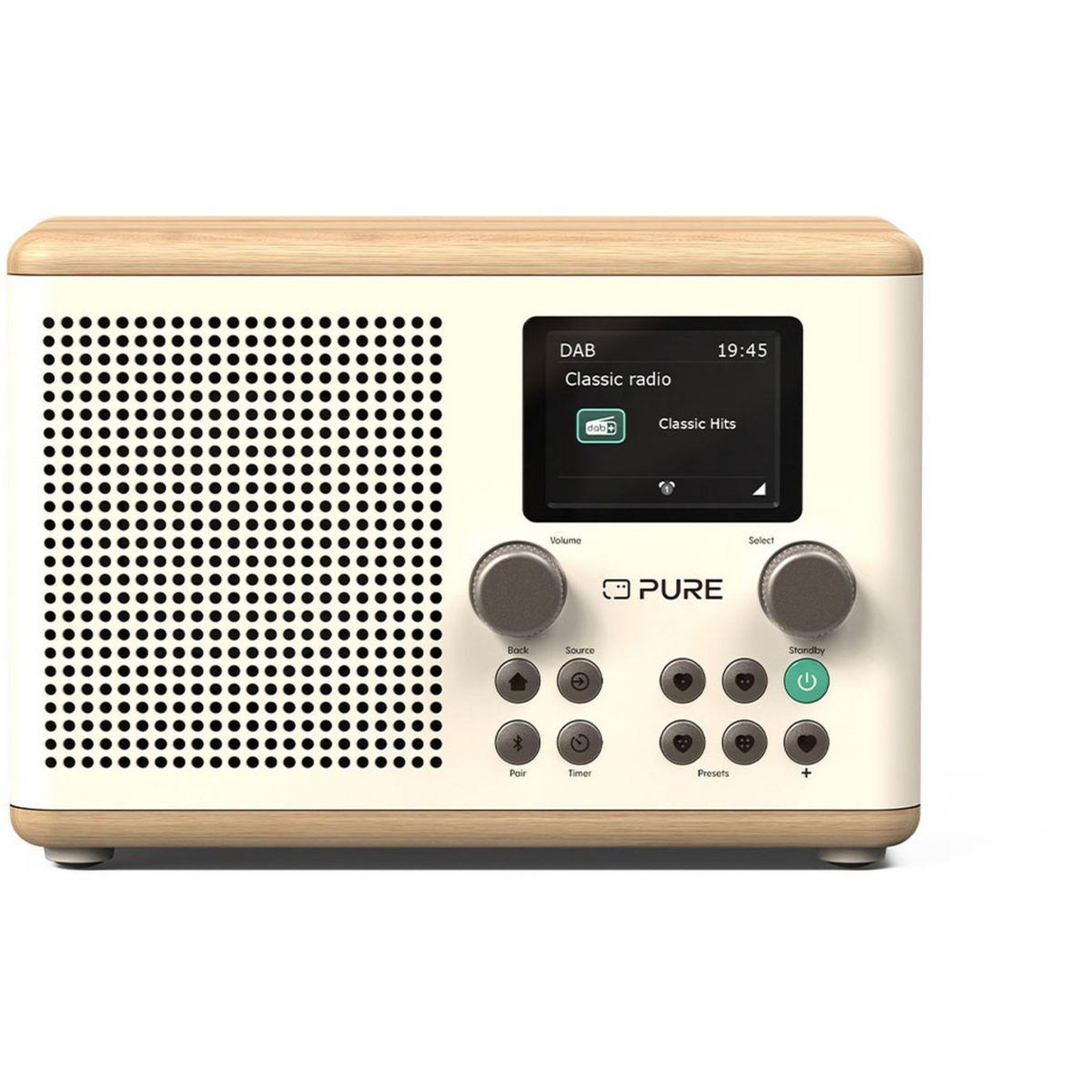 Voir la diapositive 2 : PURE Radio DAB Classic H4 Cotton White