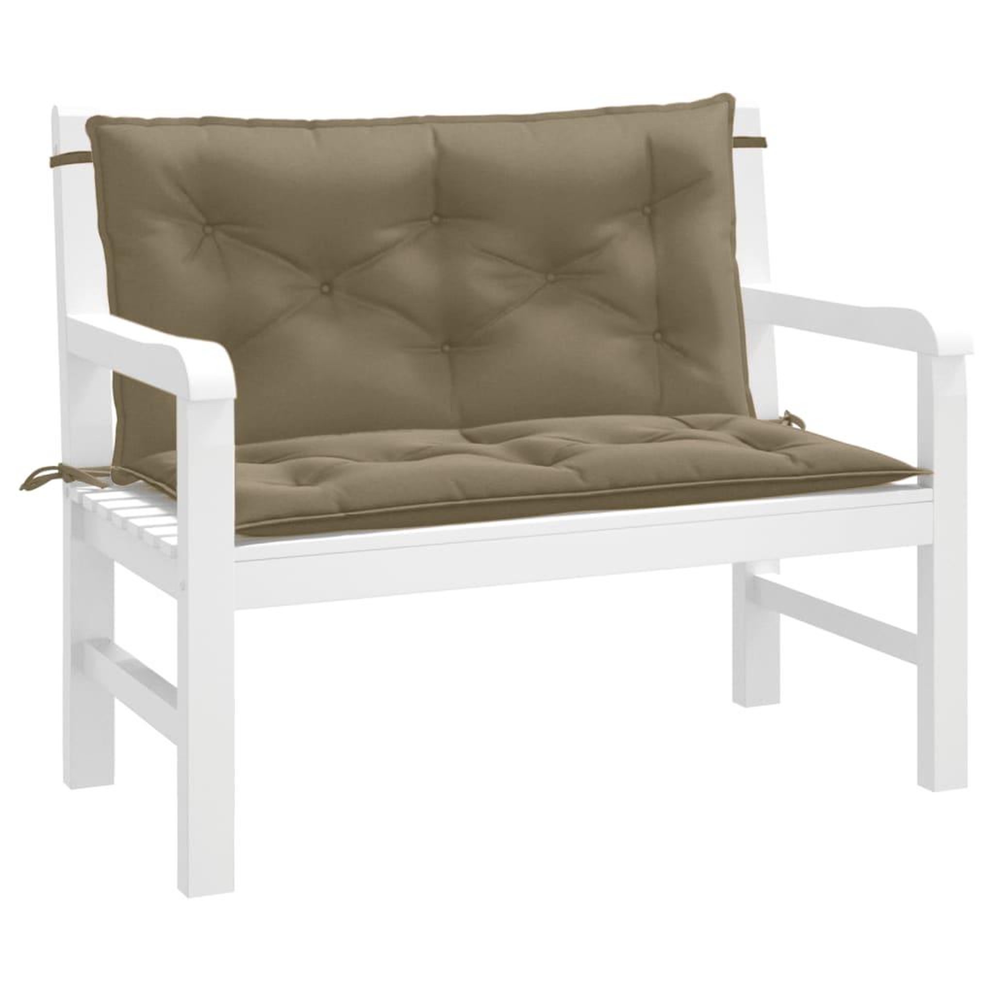 VIDAXL Coussins de banc de jardin lot de 2 taupe melange tissu