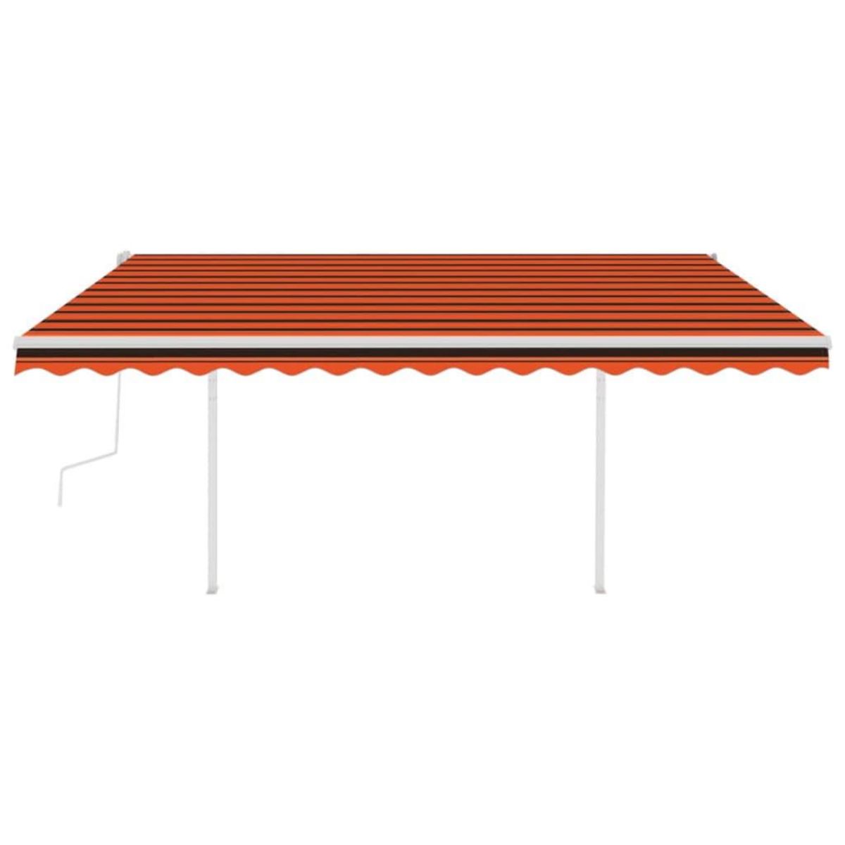 VIDAXL Auvent manuel retractable avec poteaux 4,5x3 m Orange et marron