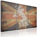 Paris Prix Tableau 3 Panneaux  Carte de la Grande Bretagne. Coloris disponibles : Multicolore