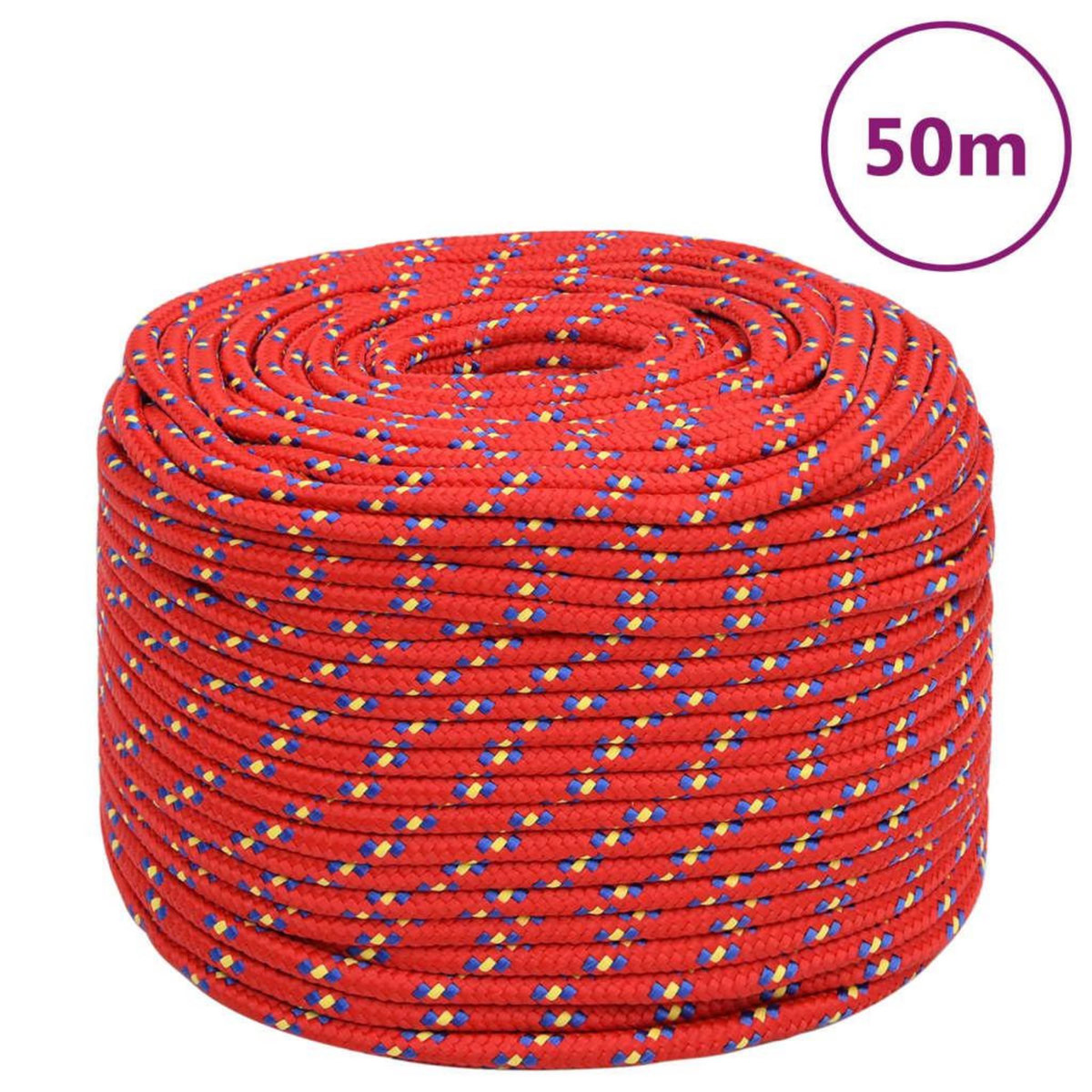 VIDAXL Corde de bateau Rouge 8 mm 50 m Polypropylene