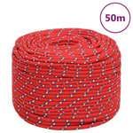 VIDAXL Corde de bateau Rouge 8 mm 50 m Polypropylene